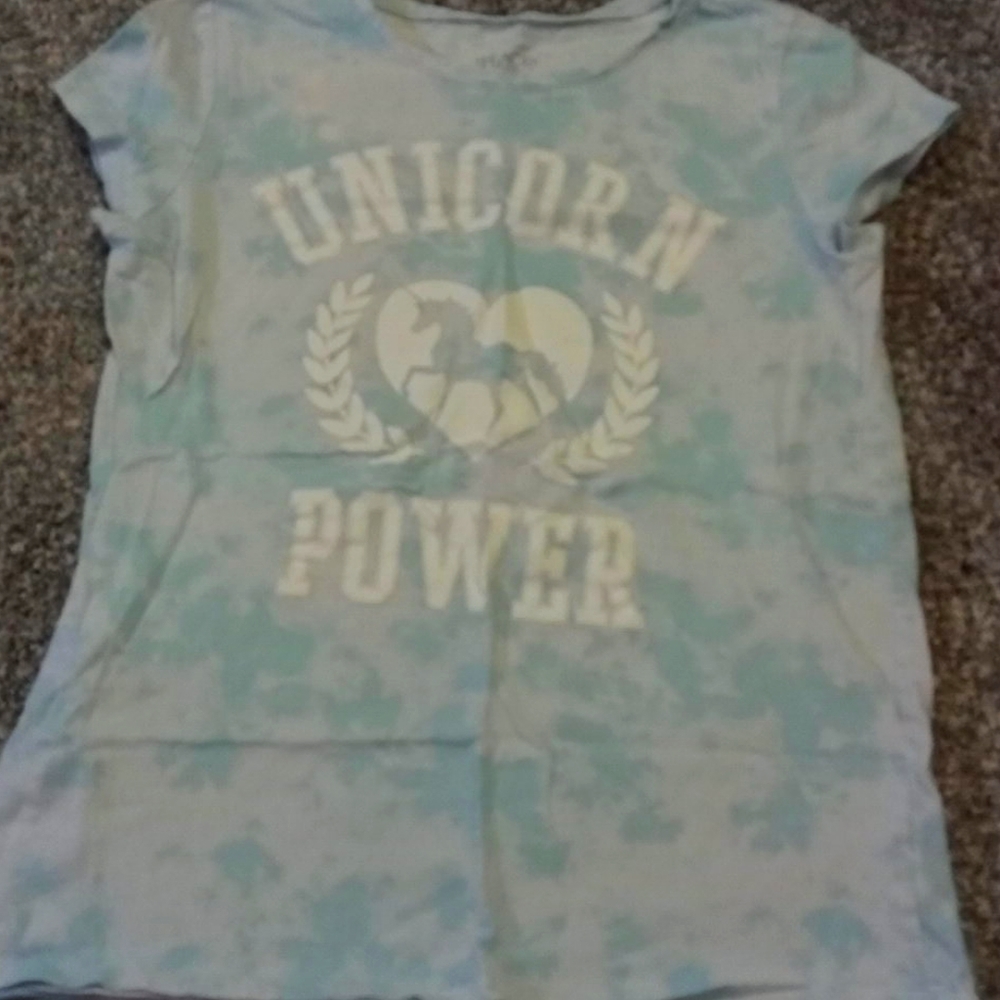 UNICORN SQUAD Blue and white tye dye top